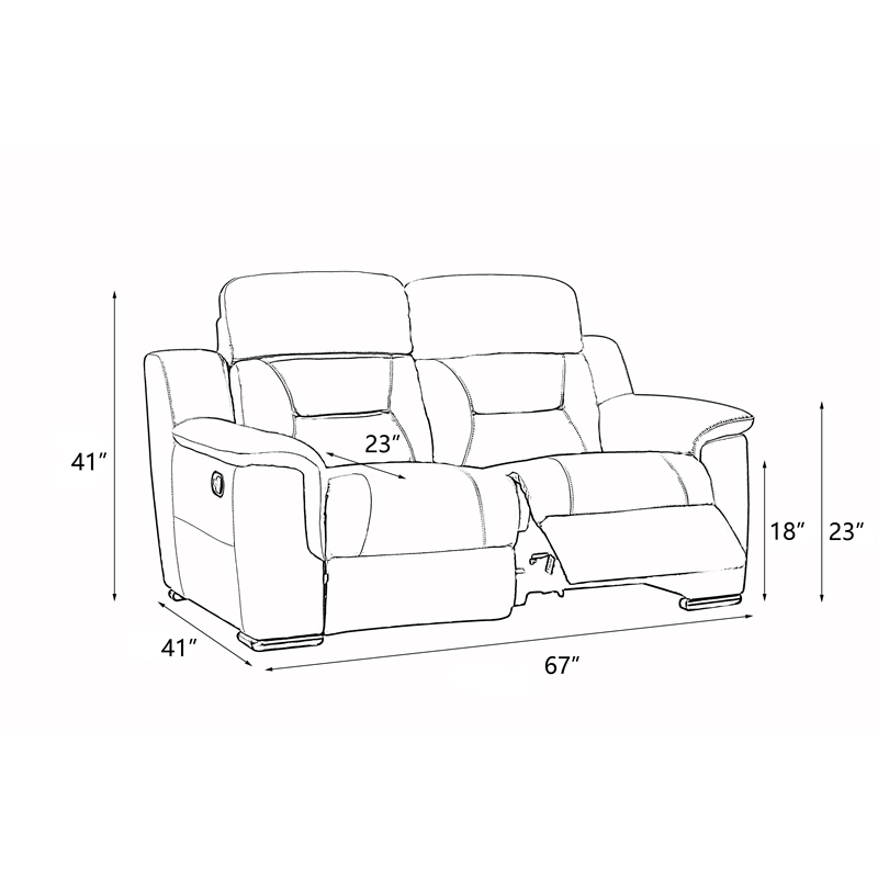 Titan Furnishings Modern Faux Leather Upholstered Sofa Set in Gray