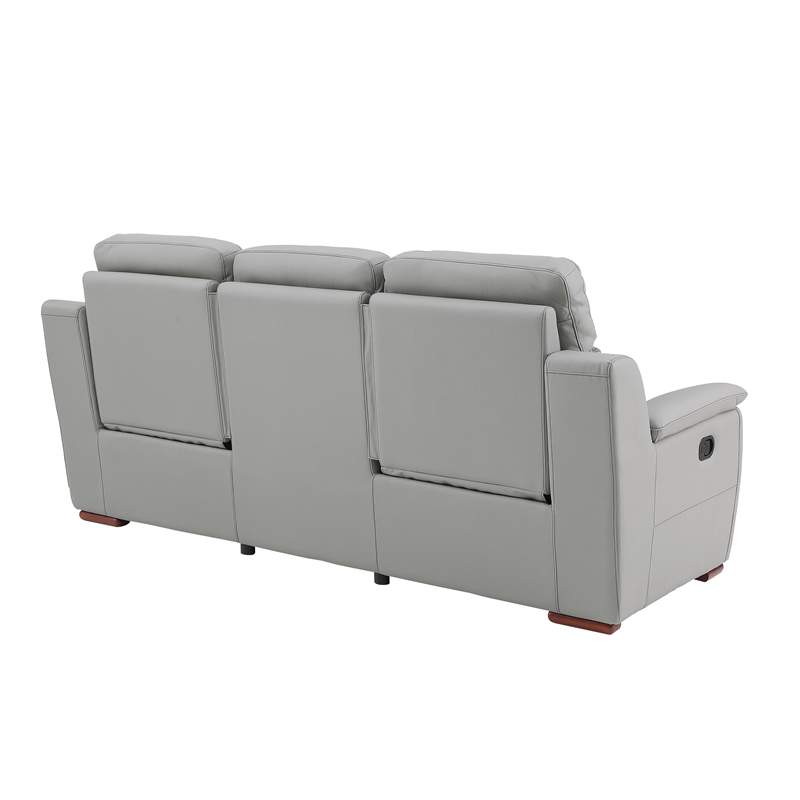Titan Furnishings Modern Faux Leather Upholstered Sofa Set in Gray