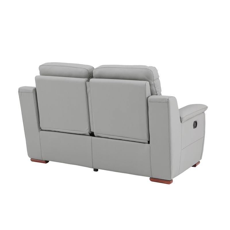 Titan Furnishings Modern Faux Leather Upholstered Sofa Set in Gray