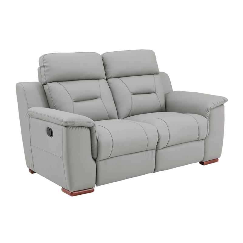 Titan Furnishings Modern Leather Upholstered Sofa and Loveseat Set in Gray