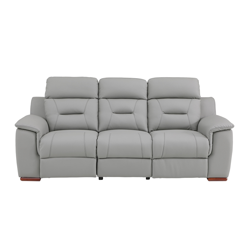 Titan Furnishings Modern Leather Upholstered Sofa and Loveseat Set in Gray