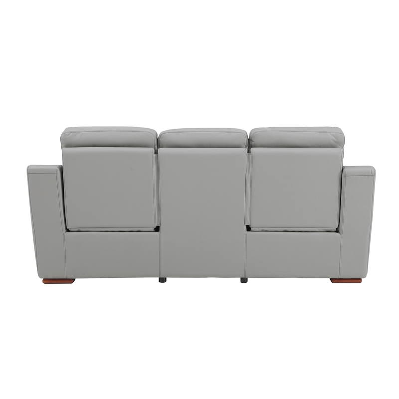 Titan Furnishings Modern Leather Upholstered Sofa and Loveseat Set in Gray