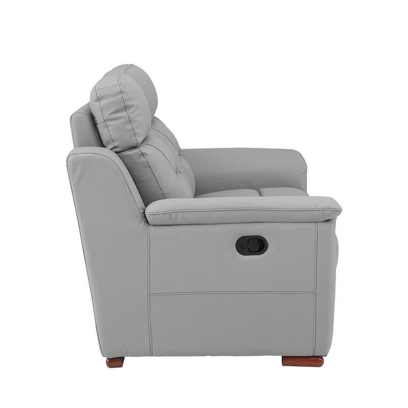 Titan Furnishings Modern Leather Upholstered Sofa and Loveseat Set in Gray