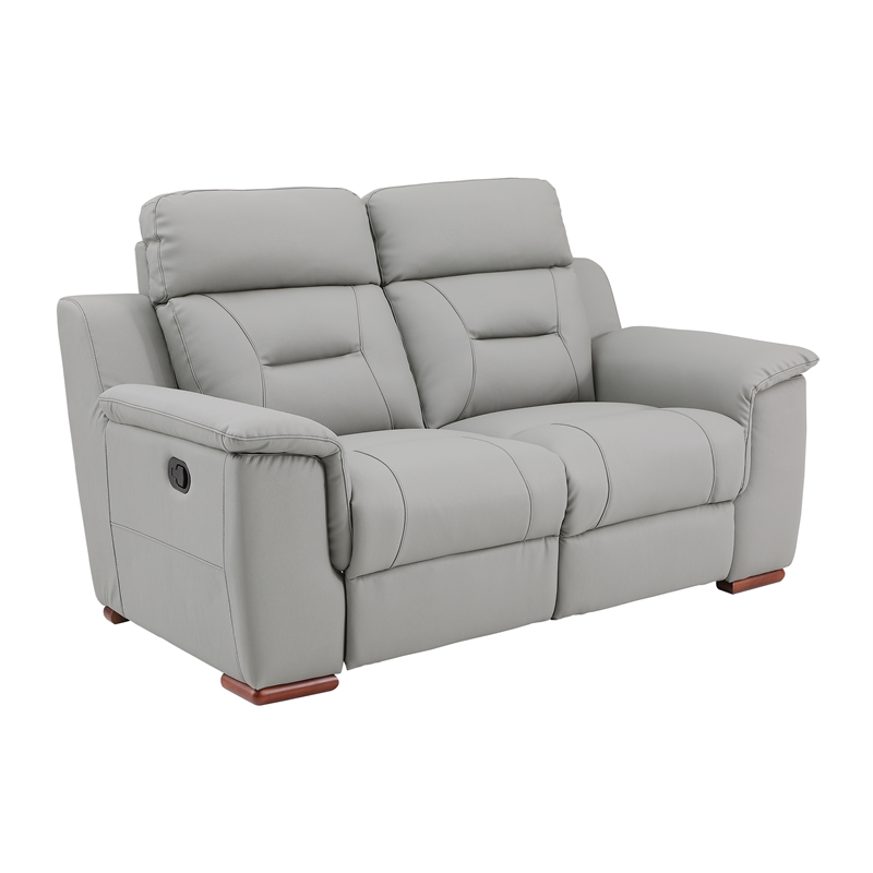 Titan Furnishings Modern Faux Leather Upholstered Loveseat in Gray