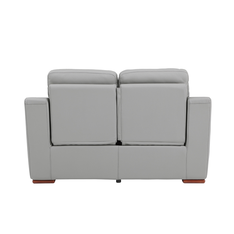 Titan Furnishings Modern Faux Leather Upholstered Loveseat in Gray