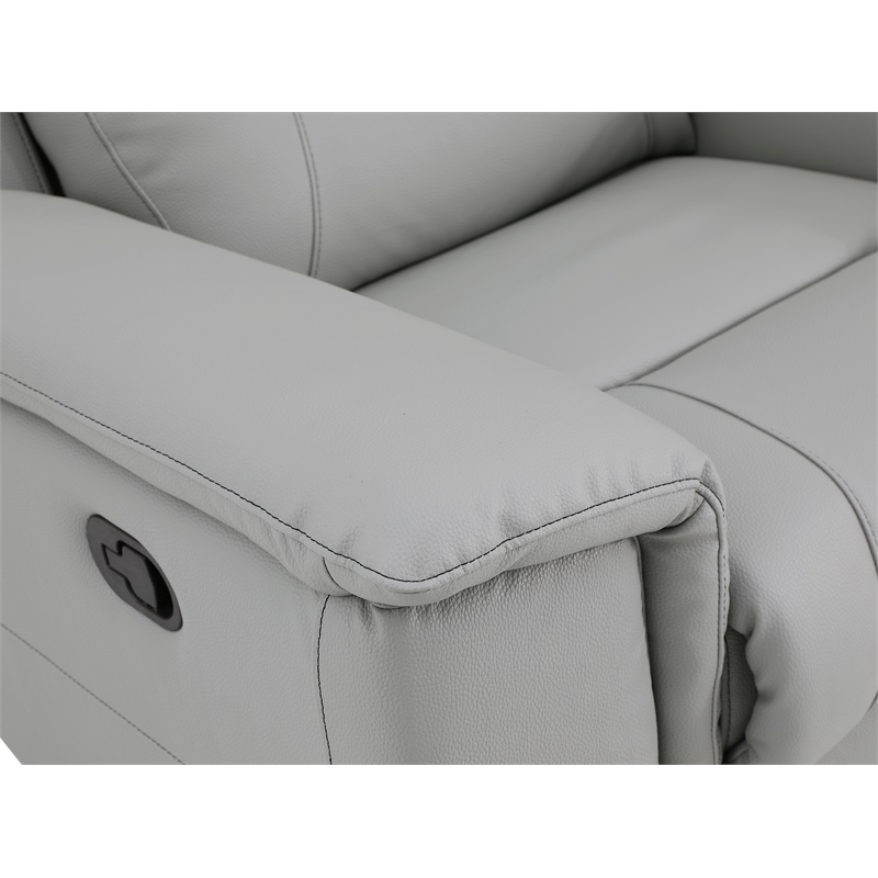 Titan Furnishings Modern Faux Leather Upholstered Loveseat in Gray