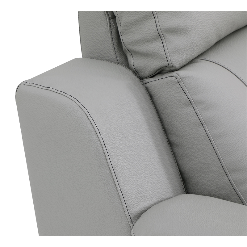 Titan Furnishings Modern Faux Leather Upholstered Loveseat in Gray