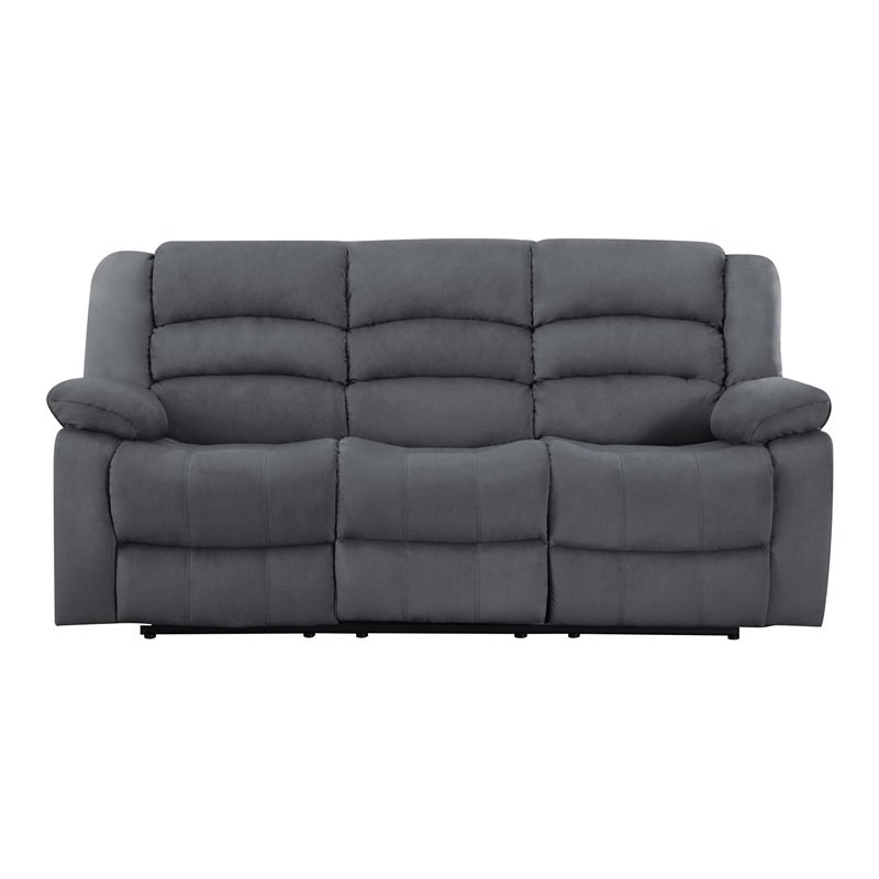 Titan Furnishings Microfiber Fabric Upholstered Sofa Set in Gray