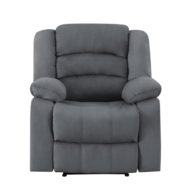 Titan Furnishings Microfiber Fabric Upholstered Sofa Set in Gray
