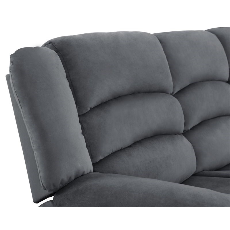 Titan Furnishings Microfiber Fabric Upholstered Sofa Set in Gray