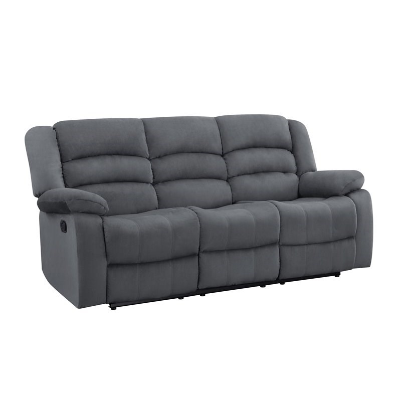 Titan Furnishings Microfiber Fabric Upholstered Sofa Set in Gray