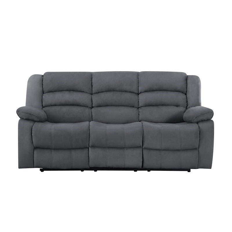 Titan Furnishings Microfiber Fabric Upholstered Sofa Set in Gray