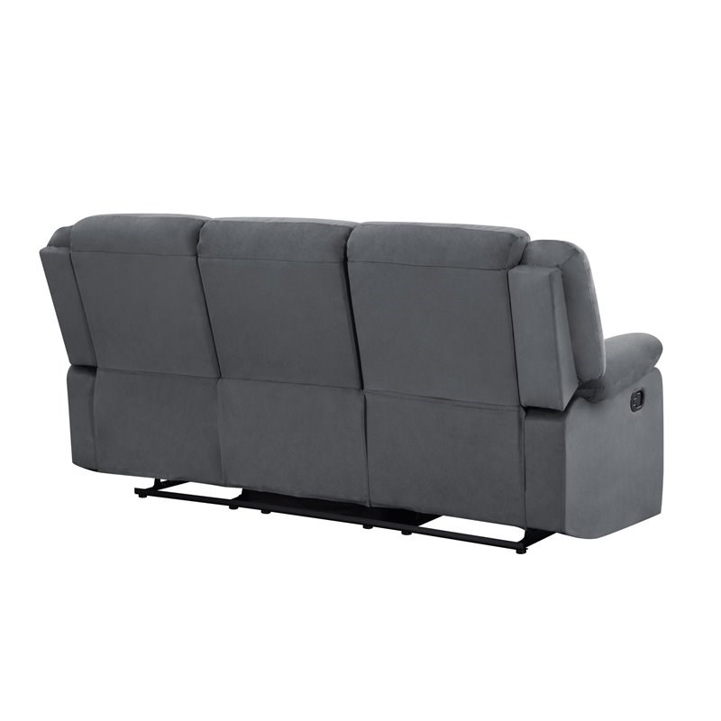 Titan Furnishings Microfiber Fabric Upholstered Sofa Set in Gray