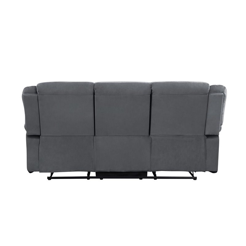 Titan Furnishings Microfiber Fabric Upholstered Sofa Set in Gray