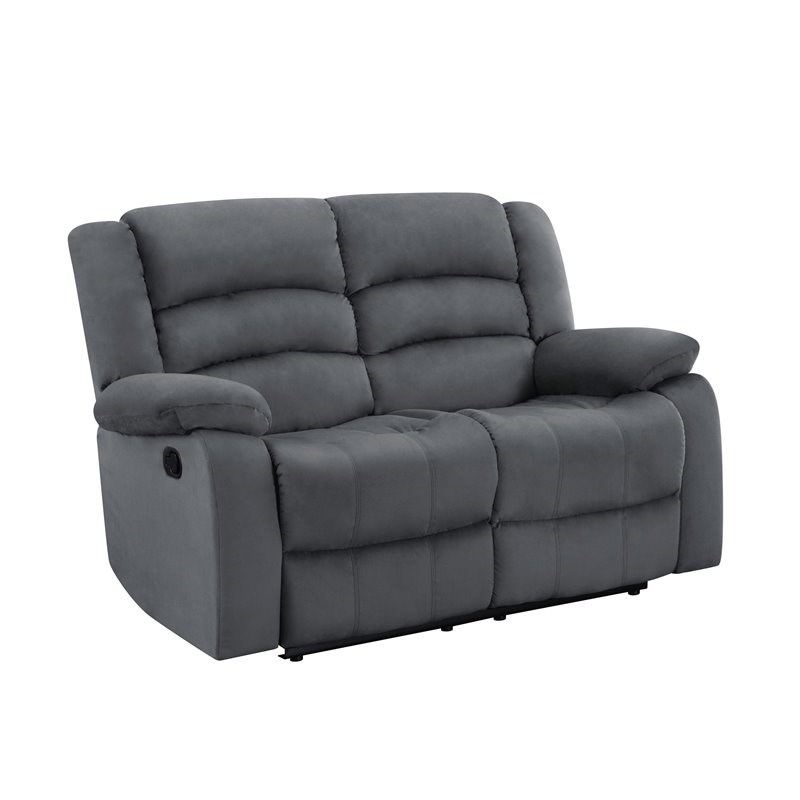 Titan Furnishings Microfiber Fabric Upholstered Sofa Set in Gray