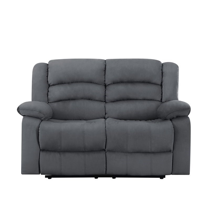 Titan Furnishings Microfiber Fabric Upholstered Sofa Set in Gray