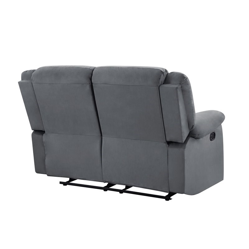 Titan Furnishings Microfiber Fabric Upholstered Sofa Set in Gray