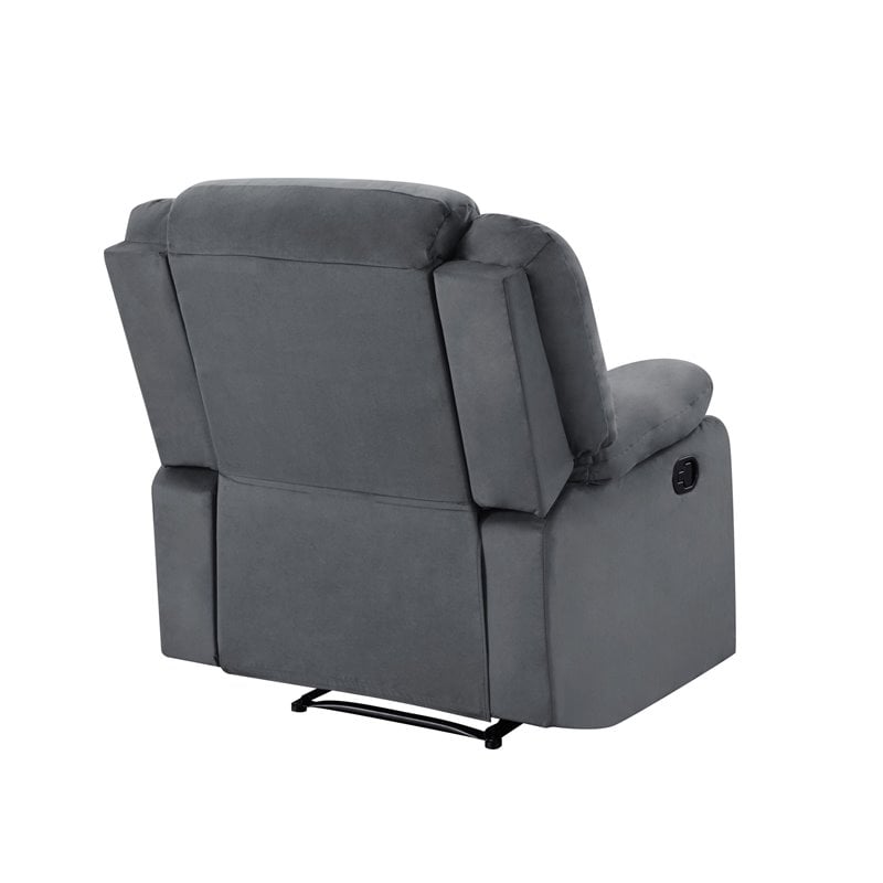 Titan Furnishings Transitional Microfiber Fabric Recliner Chair in Gray