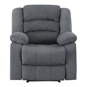 Titan Furnishings Transitional Microfiber Fabric Recliner Chair in Gray