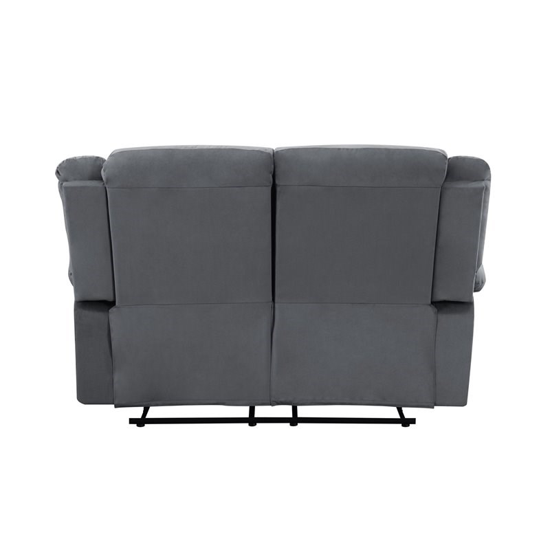 Titan Furnishings Transitional Microfiber Fabric Upholstered Loveseat in Gray