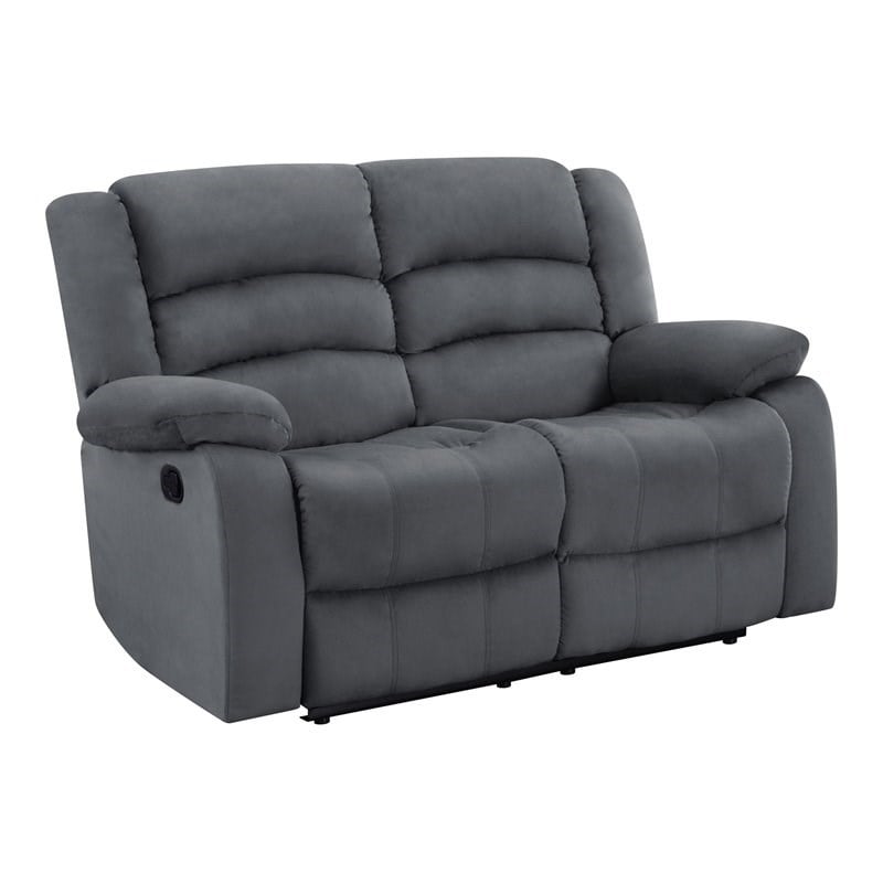Titan Furnishings Transitional Microfiber Fabric Upholstered Loveseat in Gray