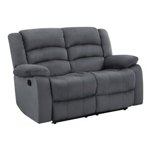 Titan Furnishings Transitional Microfiber Fabric Upholstered Loveseat in Gray