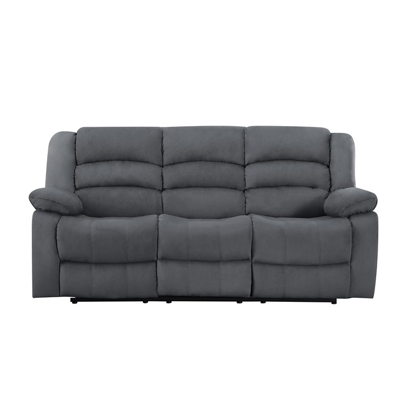 Titan Furnishings Transitional Microfiber Fabric Upholstered Sofa in Gray