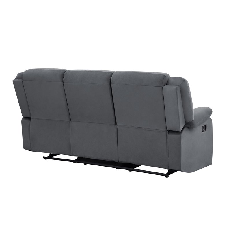 Titan Furnishings Transitional Microfiber Fabric Upholstered Sofa in Gray
