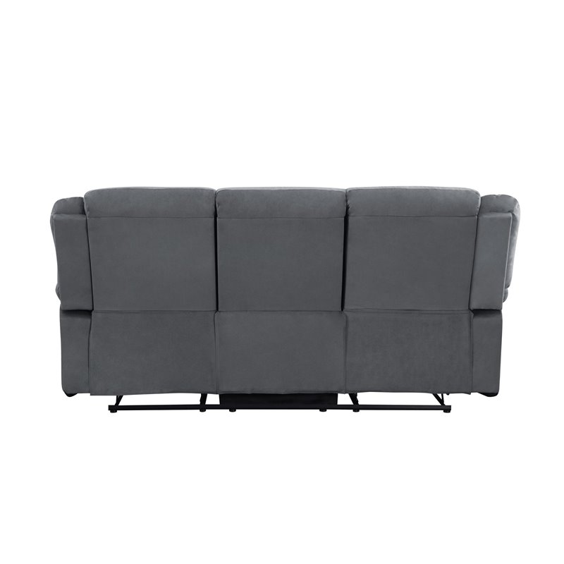 Titan Furnishings Transitional Microfiber Fabric Upholstered Sofa in Gray