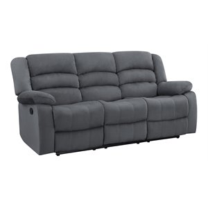Titan Furnishings Transitional Microfiber Fabric Upholstered Sofa in Gray