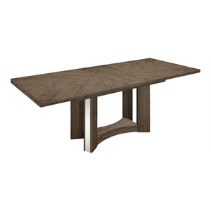 Titan Furnishings Modern Lacquer Wood Dining Table in High Gloss Gray