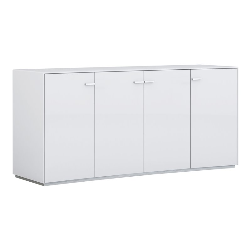 Titan Furnishings Modern Lacquer Wood Buffet in High Gloss White