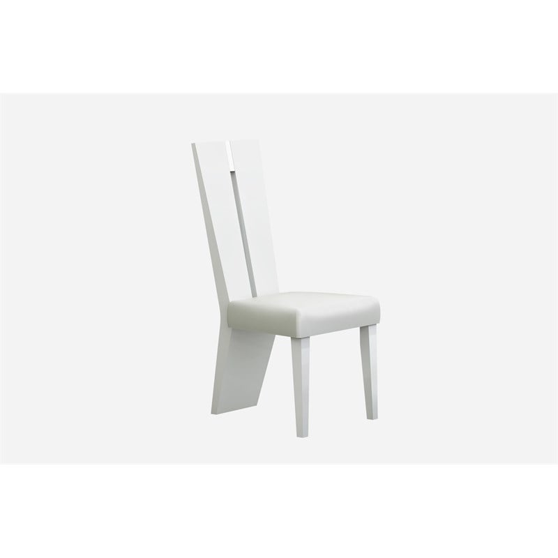 Titan Furnishings Lacquer Wood Dining Table and 6-Chair Set in White