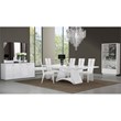 Titan Furnishings Lacquer Wood Dining Table and 6-Chair Set in White