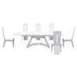 Titan Furnishings Lacquer Wood Dining Table and 6-Chair Set in White