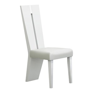 Titan Furnishings 42&quot Modern Lacquer Wood Dining Chair in High Gloss White