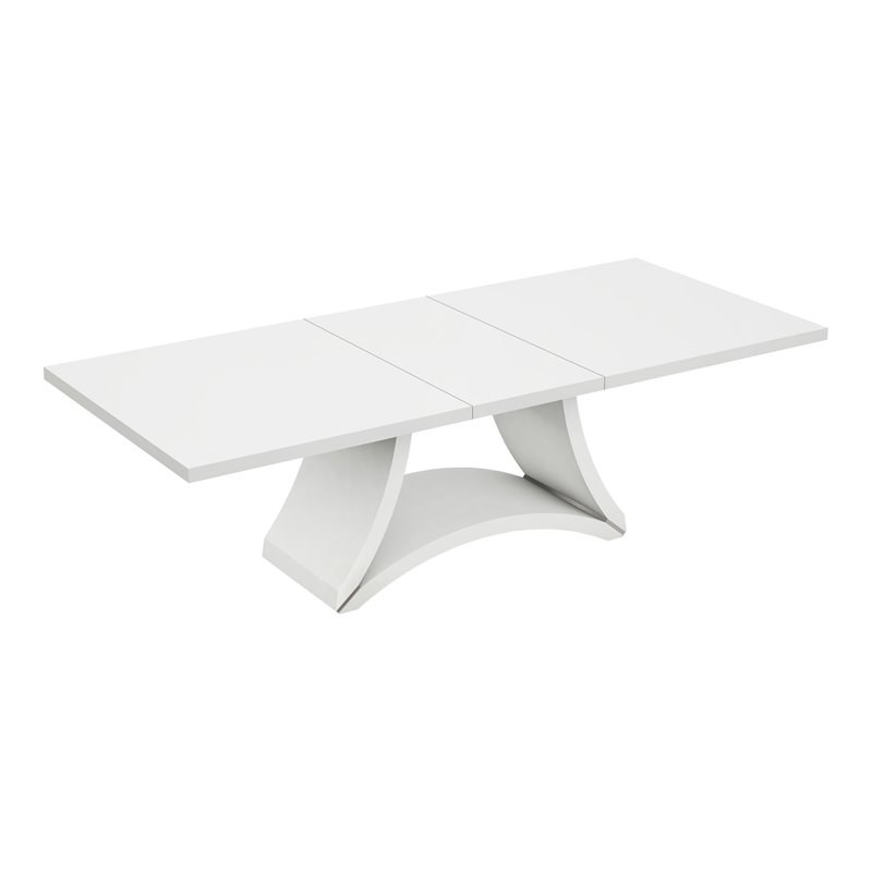 Titan Furnishings Modern Lacquer Wood Dining Table in High Gloss White