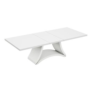 Titan Furnishings Modern Lacquer Wood Dining Table in High Gloss White