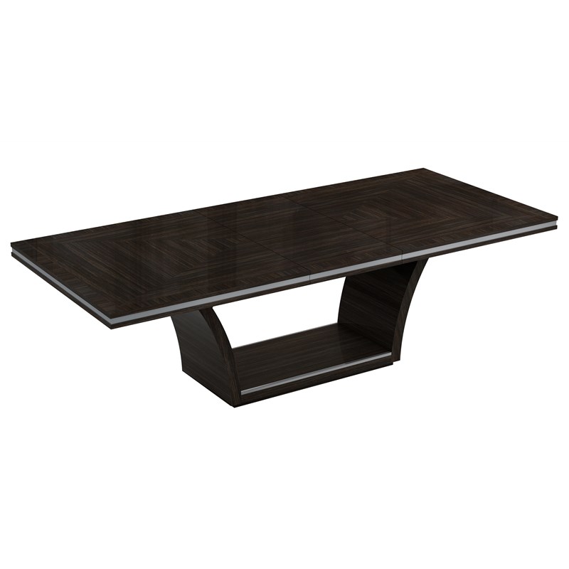 Titan Furnishings Lacquer Wood Dining Table and 6-Chair Set in Brown Wenge
