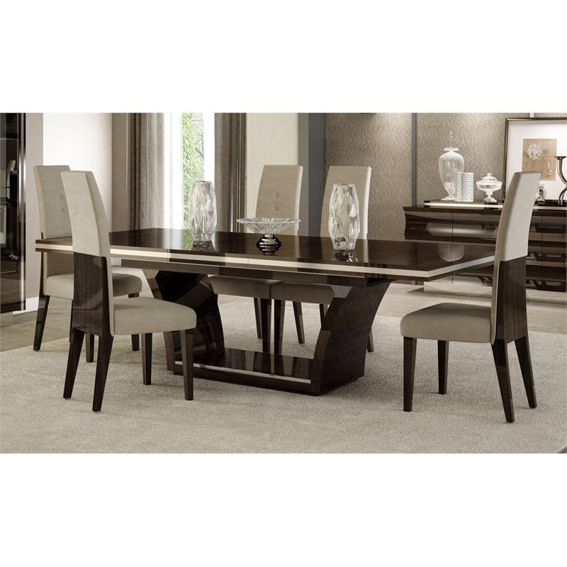 Titan Furnishings Modern Lacquer Wood Dining Table in Brown Wenge