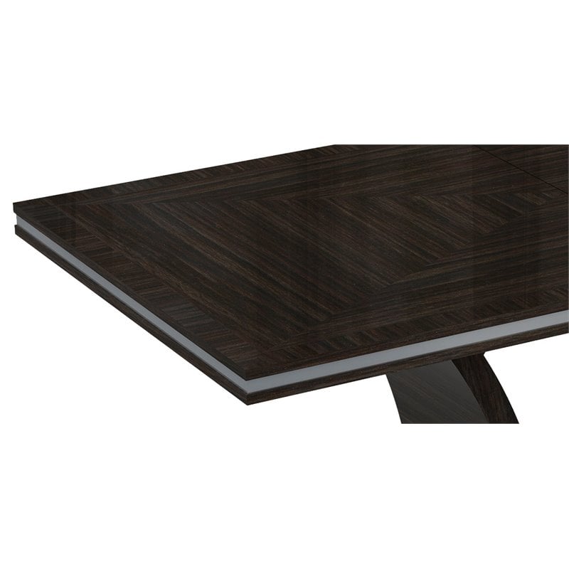 Titan Furnishings Modern Lacquer Wood Dining Table in Brown Wenge