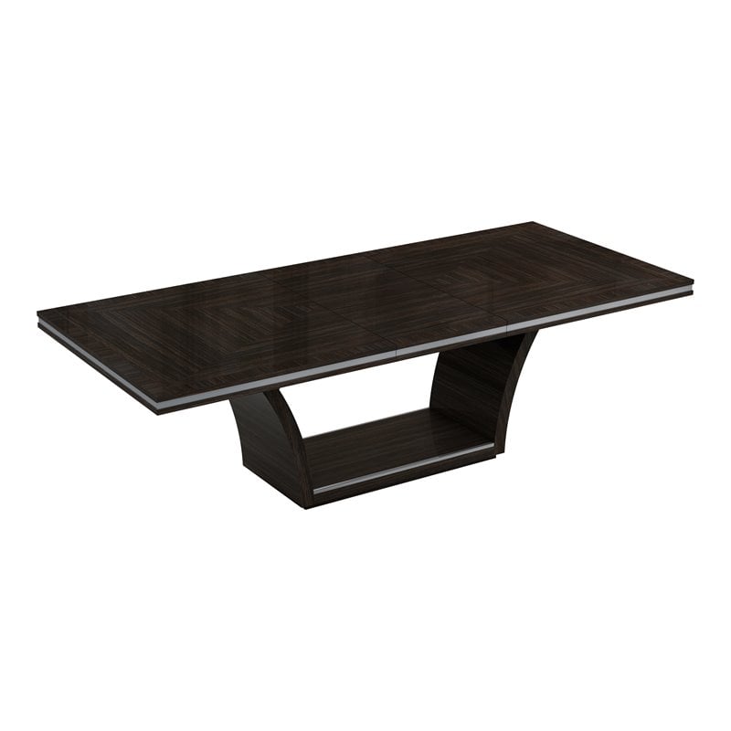 Titan Furnishings Modern Lacquer Wood Dining Table in Brown Wenge