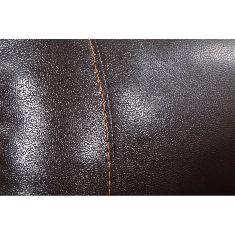 Titan Furnishings Transitional Faux Leather Console Loveseat in Brown