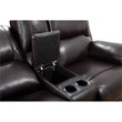 Titan Furnishings Transitional Faux Leather Console Loveseat in Brown