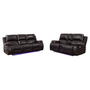 titan furnishings transitional leather air power sofa and loveseat