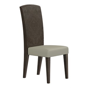Titan Furnishings 43.5&quot Modern Lacquer Wood Dining Chair in High Gloss Gray
