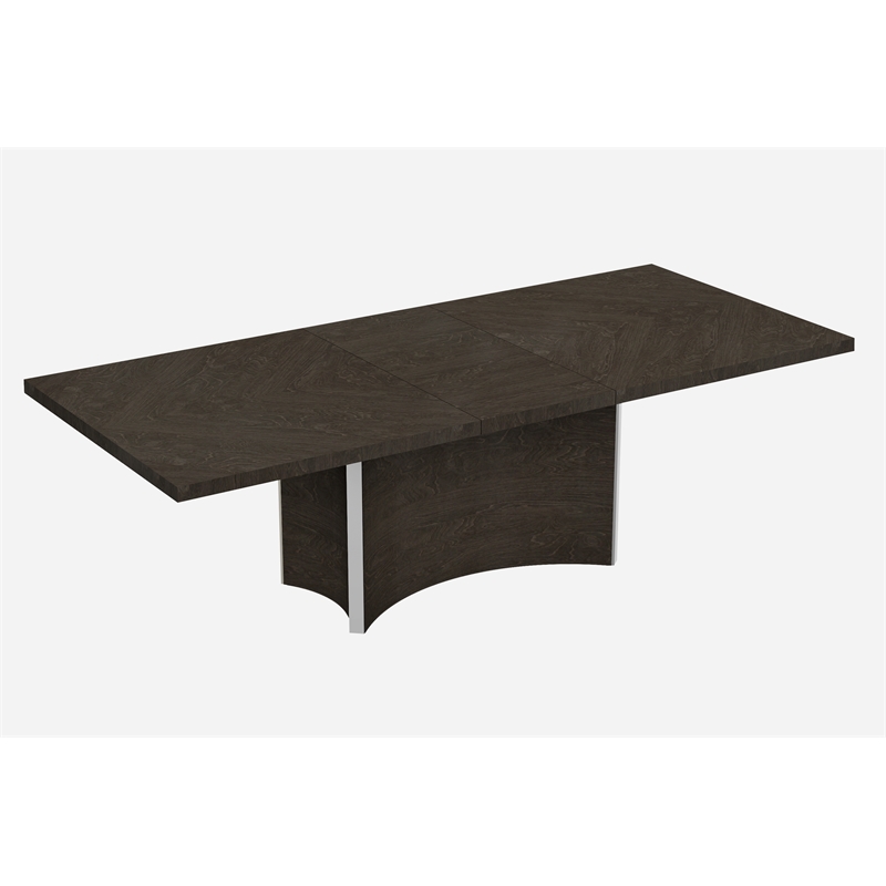 Titan Furnishings Lacquer Wood Dining Table and 6-Chair Set in Gray