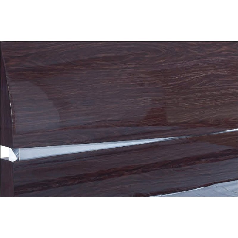 Titan Furnishings Grand Modern Lacquer Wood Eastern King Bed in Black Wenge