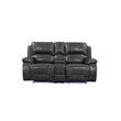Titan Furnishings Transitional Faux Leather Console Loveseat in Gray