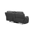 Titan Furnishings Transitional Faux Leather Console Loveseat in Gray